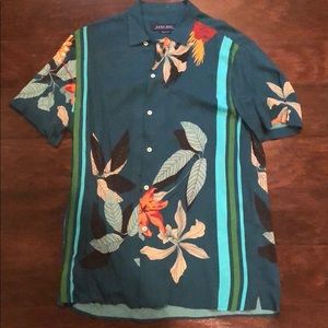 Zara floral shirt in teal size M